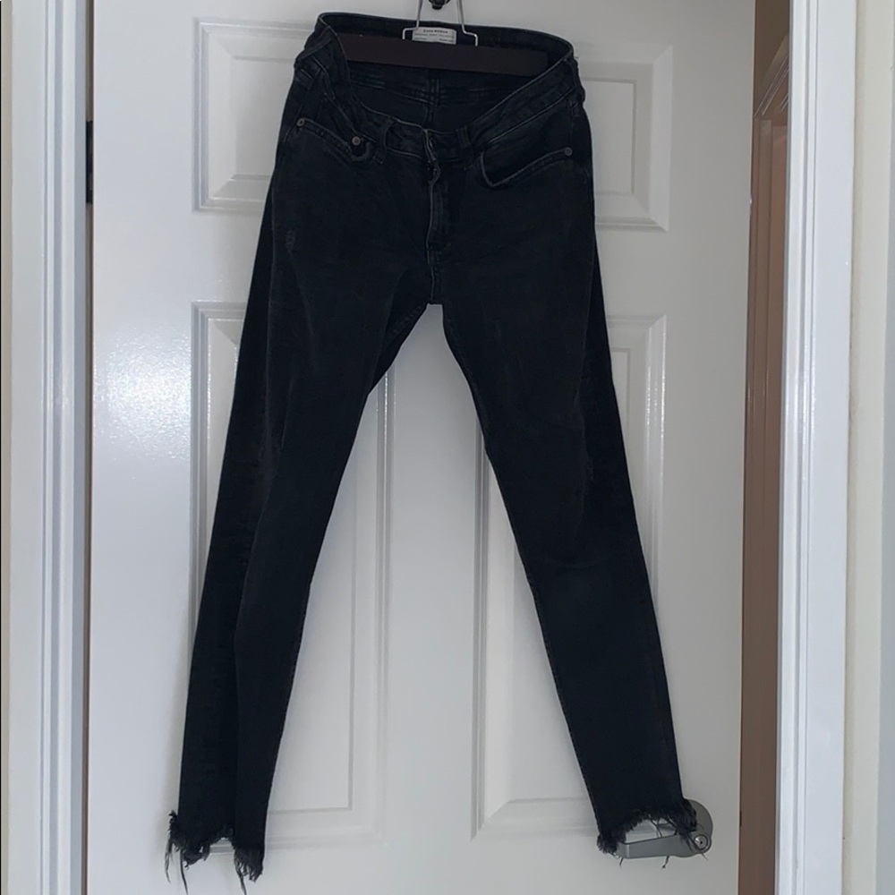 Zara woman ankle jeans black/dark gray